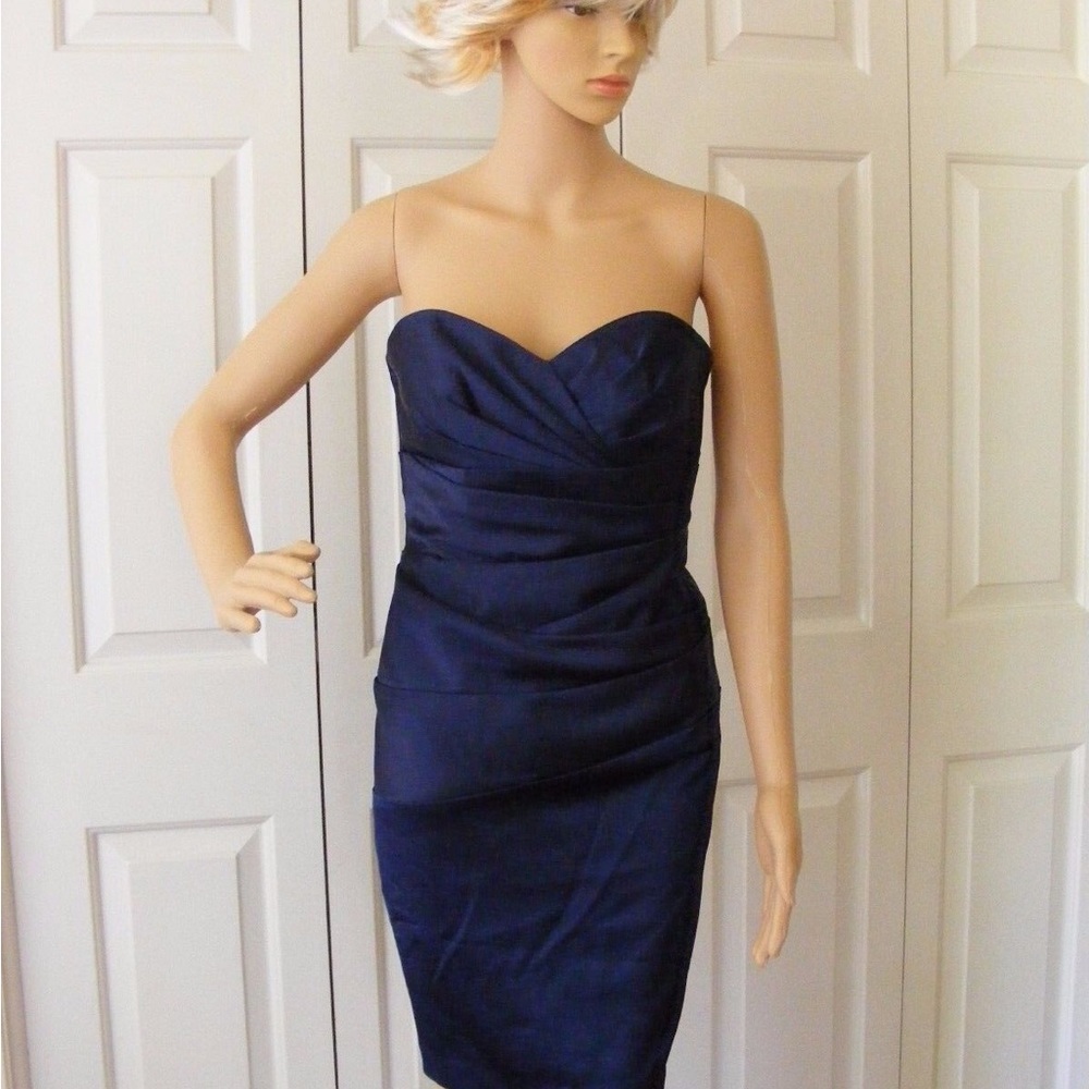 David’s Bridal short navy dress
